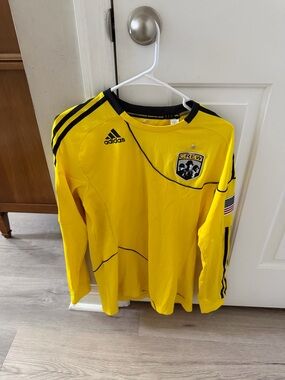 adidas Yellow & Black Columbus Crew Long-Sleeve Jersey